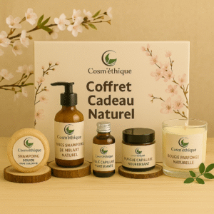 Coffret cadeau soin naturel Cosm’éthique avec 5 produits cosmétiques