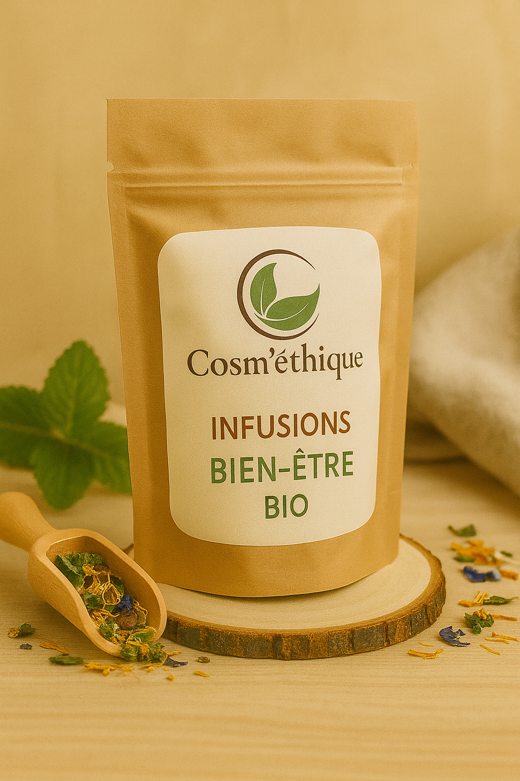Infusion bien-être bio à base de plantes relaxantes