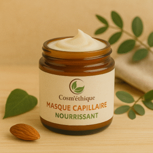 Pot de masque capillaire nourrissant Cosm’éthique, à base d’ingrédients naturels.